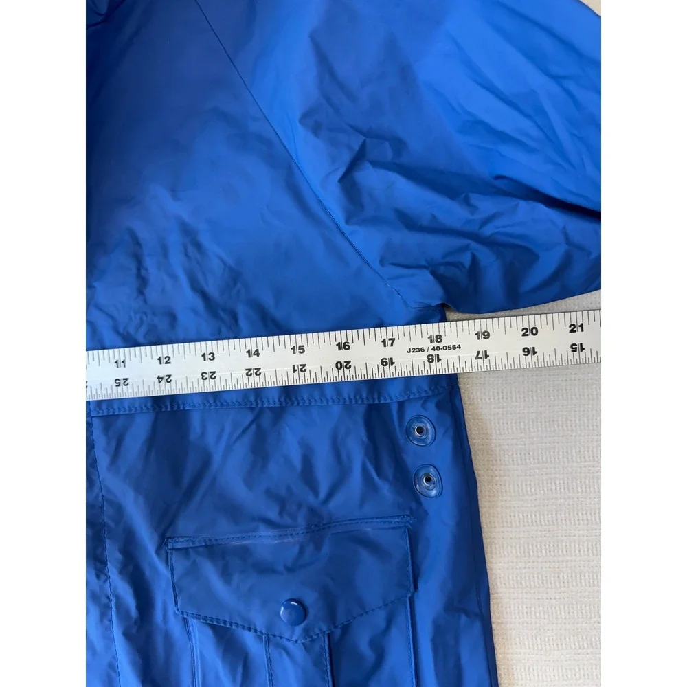 Vintage Pro Rainer Kids Acadia Rain Jacket Blue Hooded Deadstock Y2K M 10-12